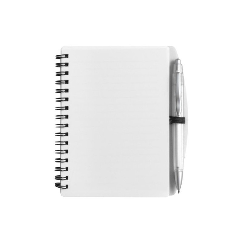 Carnet à spirale A6 personnalisé Kimora Matières : métal Couleurs : blanc cadeau entreprise pas cher