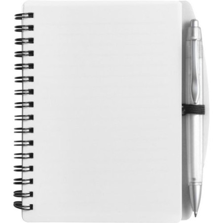 Carnet à spirale A6 personnalisé Kimora Matières : métal Couleurs : blanc cadeau entreprise pas cher
