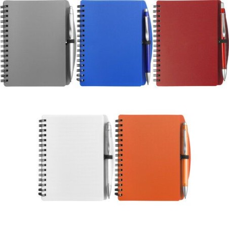 Carnet à spirale A6 personnalisé Kimora Matières : métal Couleurs : blanc marquage laser ultra précis