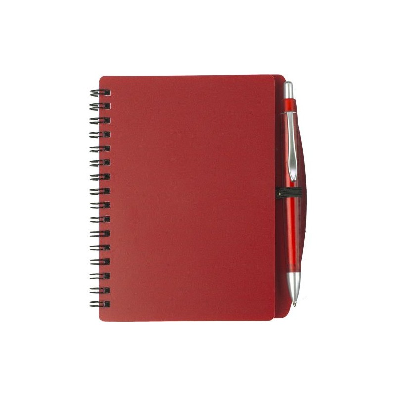 Carnet à spirale A6 personnalisé Kimora Matières : métal Couleurs : blanc objet promotionnel éco-responsable