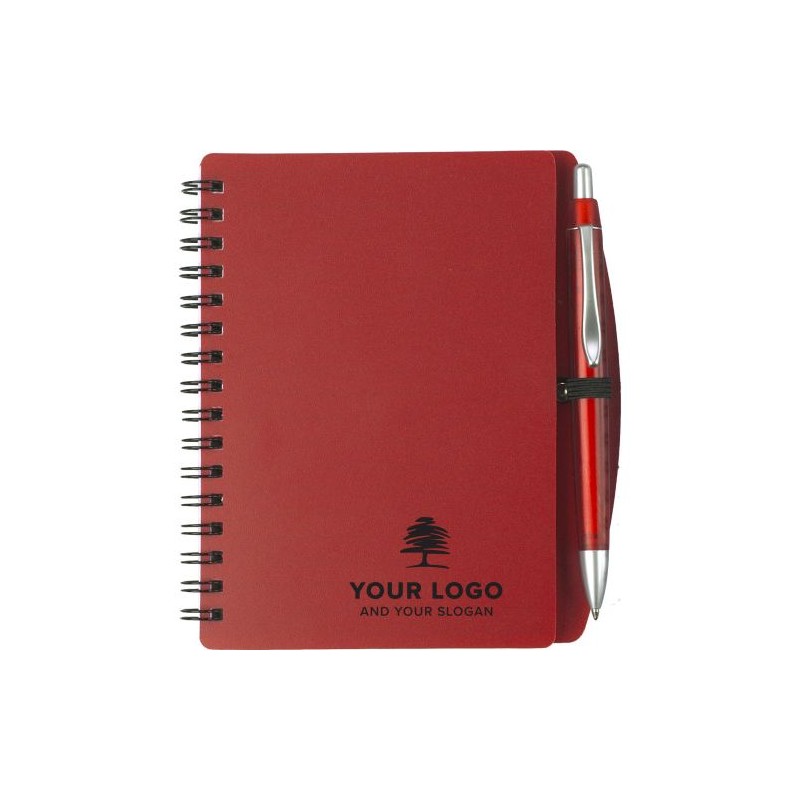 Carnet à spirale A6 personnalisé Kimora Matières : métal Couleurs : blanc personnalisation rapide en France
