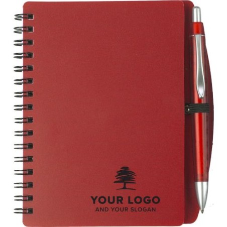 Carnet à spirale A6 personnalisé Kimora Matières : métal Couleurs : blanc personnalisation rapide en France