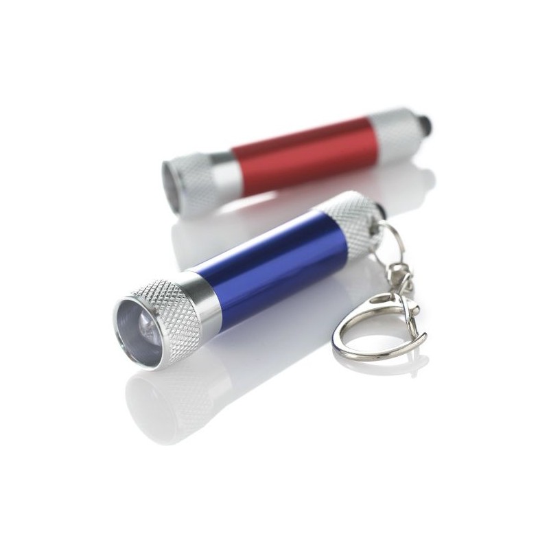 Porte-clés en métal pratique avec torche Audrey Matières : métal Couleurs : bleu cobalt goodies personnalisé en stock