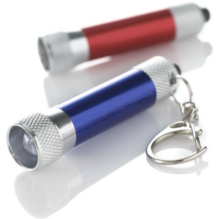 Porte-clés en métal pratique avec torche Audrey Matières : métal Couleurs : bleu cobalt goodies personnalisé en stock