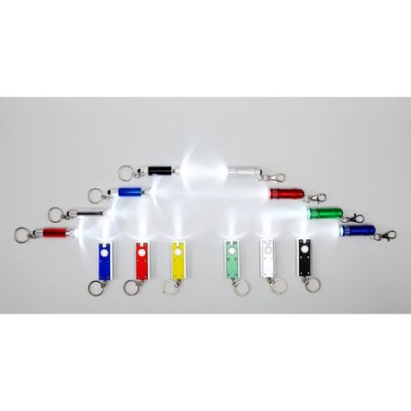 Porte-clés en métal pratique avec torche Audrey Matières : métal Couleurs : rouge objet publicitaire robuste