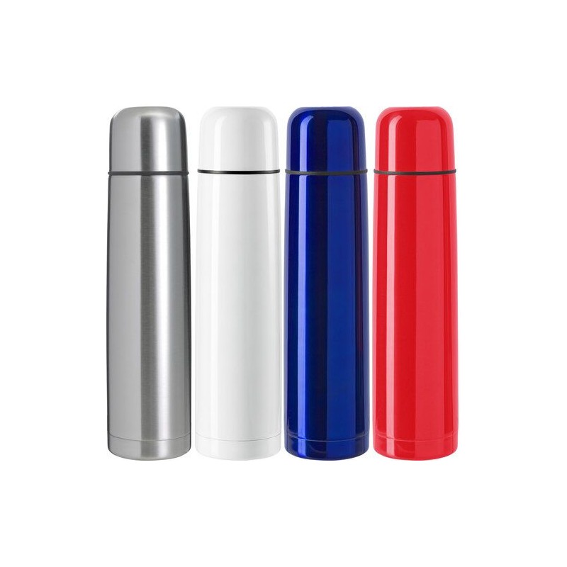 Bouteille isotherme personnalisée en acier inoxydable de 1 000 ml - Quentin Matières : acier inoxydable Couleurs : argenté objet