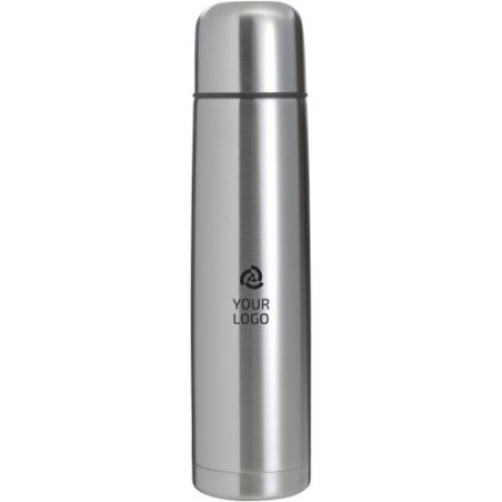 Bouteille isotherme personnalisée en acier inoxydable de 1 000 ml - Quentin Matières : acier inoxydable Couleurs : argenté cadea