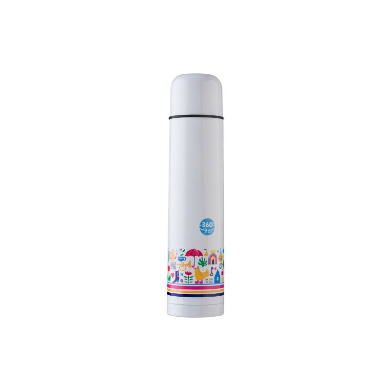 Bouteille isotherme personnalisée en acier inoxydable de 1 000 ml - Quentin Matières : acier inoxydable Couleurs : argenté impre