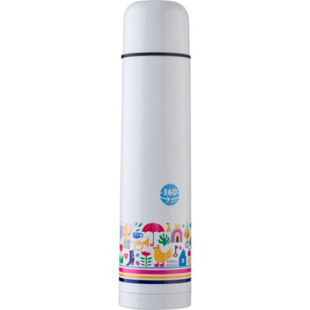 Bouteille isotherme personnalisée en acier inoxydable de 1 000 ml - Quentin Matières : acier inoxydable Couleurs : argenté impre