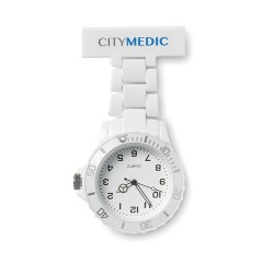 Montre analogique infirmière personnalisée - NURWATCH Matières : PET Couleurs : blanc 2