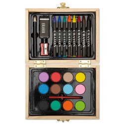 Set de peinture compact personnalisé BEAU - Idéal pour les loisirs créatifs Matières : bois Couleurs : bois