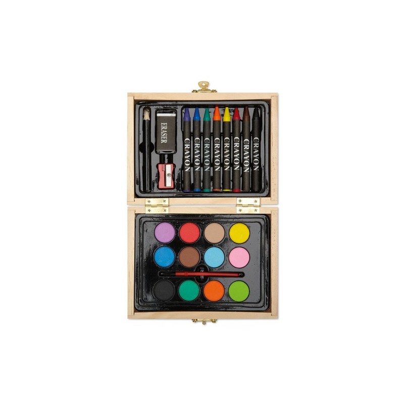 Set de peinture compact personnalisé BEAU - Idéal pour les loisirs créatifs Matières : bois Couleurs : bois