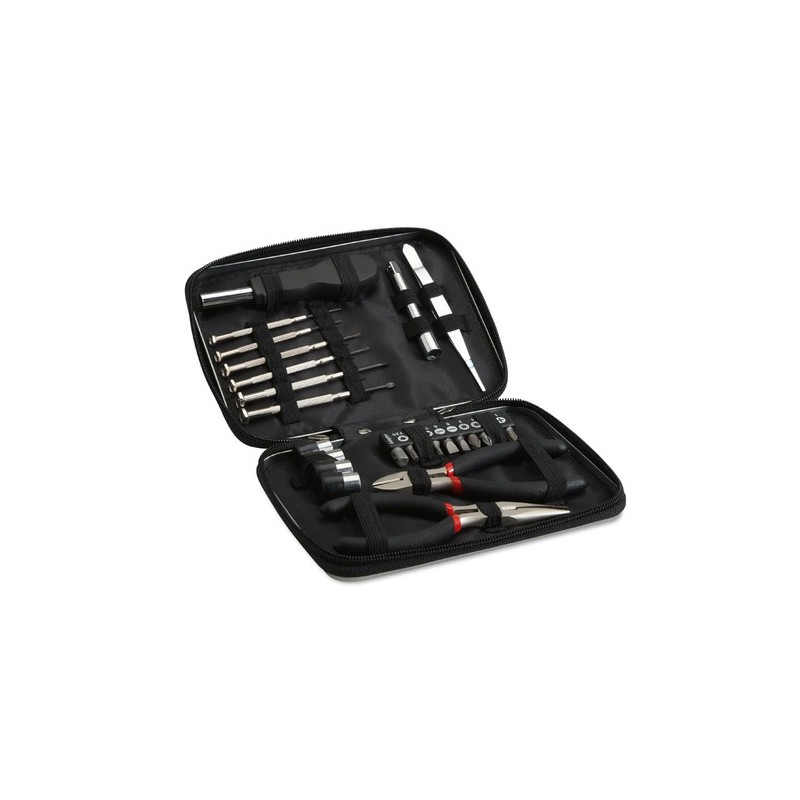 Jeu d'outils Pratique Personnalisé dans une Boîte - PAUL Matières : métal Couleurs : noir