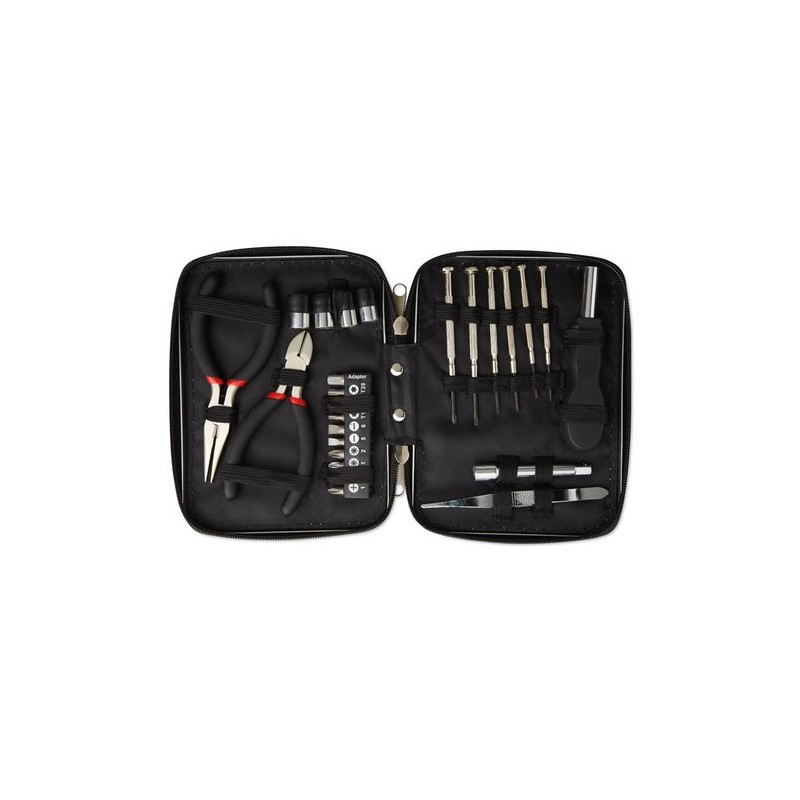 Jeu d'outils Pratique Personnalisé dans une Boîte - PAUL Matières : métal Couleurs : noir personnalisable avec votre logo
