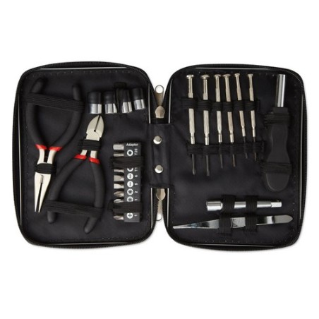 Jeu d'outils Pratique Personnalisé dans une Boîte - PAUL Matières : métal Couleurs : noir personnalisable avec votre logo