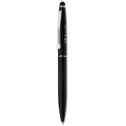 Stylo-stylet publicitaire unique QUIM Matières : aluminium Couleurs : noir marquage laser ultra précis