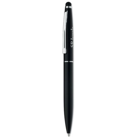 Stylo-stylet publicitaire unique QUIM Matières : aluminium Couleurs : noir marquage laser ultra précis