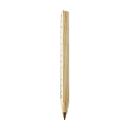Stylo Bille et Règle en Bois WOODAVE - Pratique et Élégant