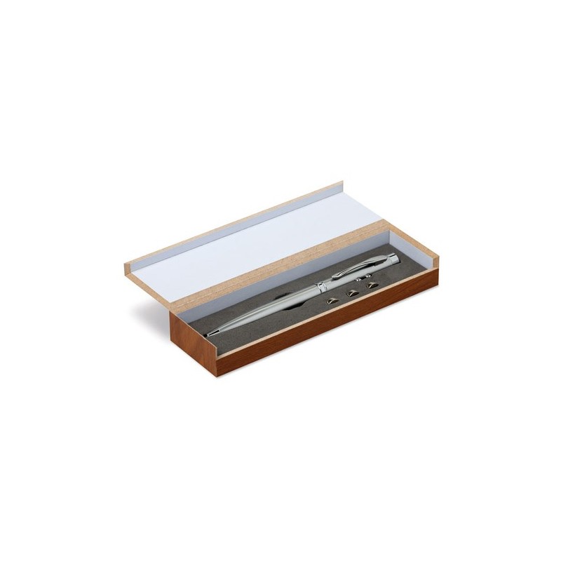 Pointeur laser multifonction personnalisable ALASKA Matières : MDF Couleurs : argenté