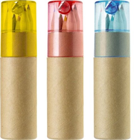 Tube de 6 Crayons Libbie avec Taille-Crayon
