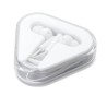 Écouteurs Audio Personnalisés dans un boîtier  MUSIPLUG Matières : polystyrène (PS) Couleurs : blanc personnalisable avec votre 