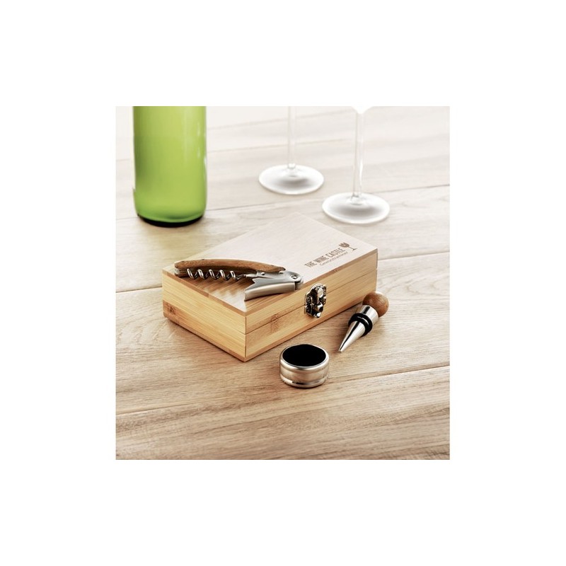 Coffret de sommelier  en bambou - SONOMA Matières : MDF Couleurs : bois goodies publicitaire événementiel