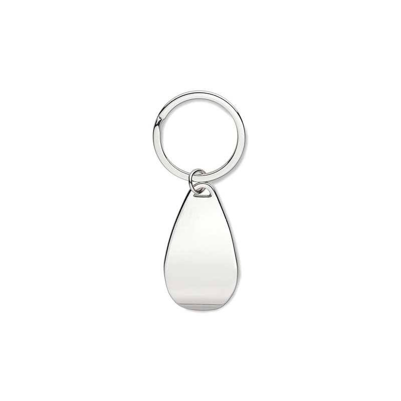 Porte-clés Décapsuleur Personnalisé Éco-responsable HANDY Matières : métal Couleurs : argenté brillant