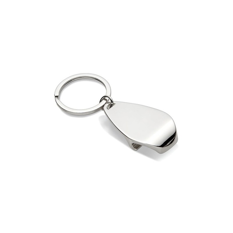Porte-clés Décapsuleur Personnalisé Éco-responsable HANDY Matières : métal Couleurs : argenté brillant personnalisable avec votr