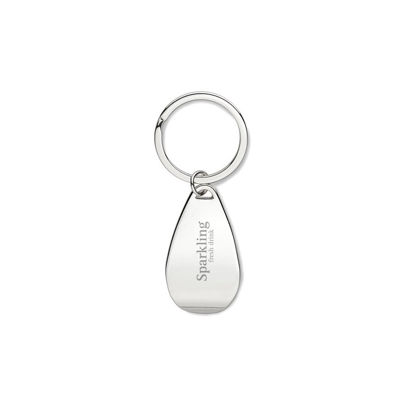 Porte-clés Décapsuleur Personnalisé Éco-responsable HANDY Matières : métal Couleurs : argenté brillant cadeau entreprise pas che
