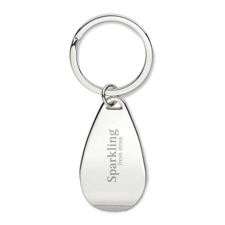Porte-clés Décapsuleur Personnalisé Éco-responsable HANDY Matières : métal Couleurs : argenté brillant cadeau entreprise pas che