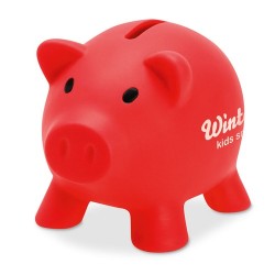 Tirelire Personnalisée Éco-responsable SOFTCO - Idéale pour vos Objectifs d'Épargne Matières : PVC Couleurs : rouge goodies pers