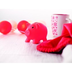 Tirelire Personnalisée Éco-responsable SOFTCO - Idéale pour vos Objectifs d'Épargne Matières : PVC Couleurs : rouge personnalisa