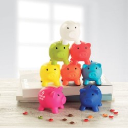 Tirelire Personnalisée Éco-responsable SOFTCO - Idéale pour vos Objectifs d'Épargne Matières : PVC Couleurs : blanc objet public