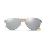Lunettes de soleil s en bambou personnalisées - Protection UV400 HONIARA Matières : bambou Couleurs : argenté brillant livraison