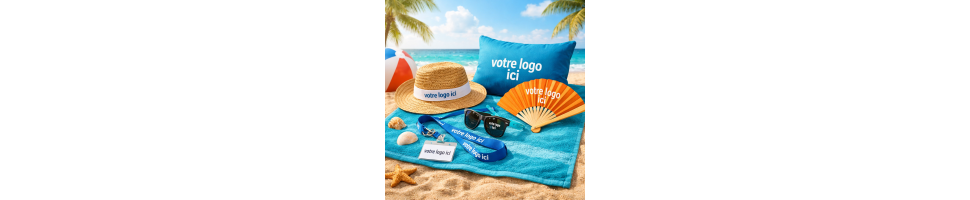 Goodies d'Été Personnalisés | Éventails, Serviettes, Chapeaux, Lunettes | Promenoch France